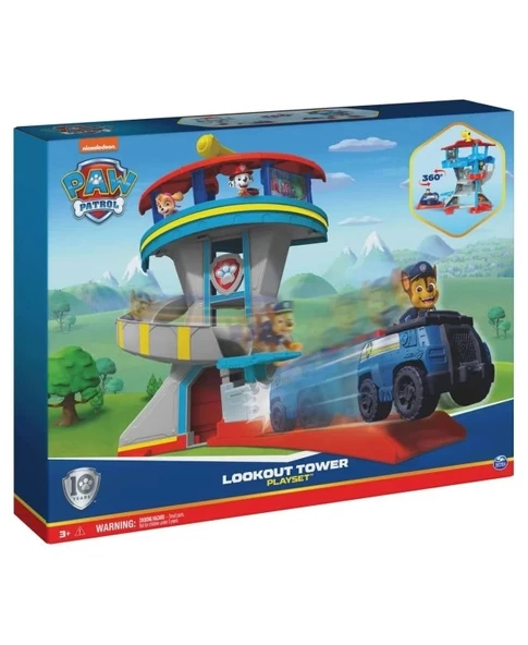 PAW Patrol Oyuncak Araba Fırlatıcılı Gözetleme Kulesi Oyun Seti Çok Renkli