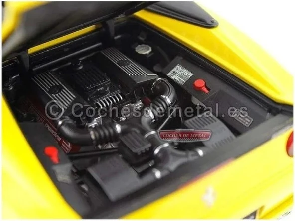 Hot Wheels Ferrari F355 Spider Convertible Sarı Elite Sürüm 1/18 Diecast Araba Modeli - 4
