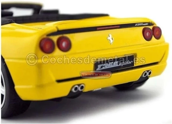 Hot Wheels Ferrari F355 Spider Convertible Sarı Elite Sürüm 1/18 Diecast Araba Modeli - 2