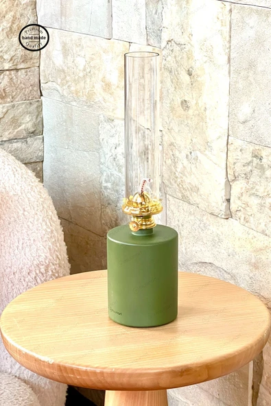 muunart Premium Serisi Gaz Lambası - Mat Yeşil Uzun Model