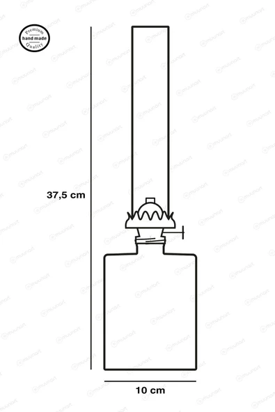 muunart Premium Serisi Gaz Lambası - Mat Yeşil Uzun Model - 3