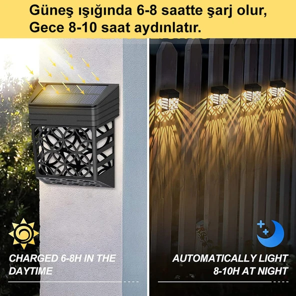 Greentech Güneş Enerjili Duvar ve Çit LED Aydınlatma 4 Adet / GT-SL22 - 4