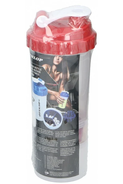 DUNLOP Fitness Shaker Şişesi Kırmızı - 3