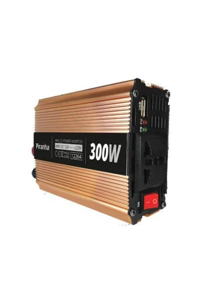 Piranha 12264 Voltaj Çevirici Invertör 300w - 12 Volt 220 / Kısa Devre - Düşük Voltaj - Yüksek Akım Koruması ürün görseli