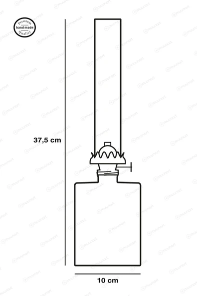 muunart Premium Serisi Gaz Lambası - Mat Turuncu Uzun Model - 6