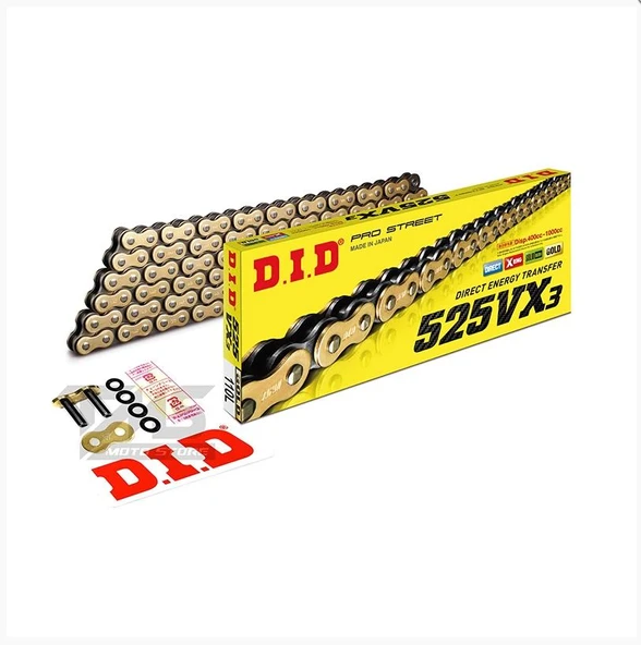 DID SUZUKİ GSX 750F (1998-2006) 525-116 BAKLA VX3 ZİNCİR GOLD RENK