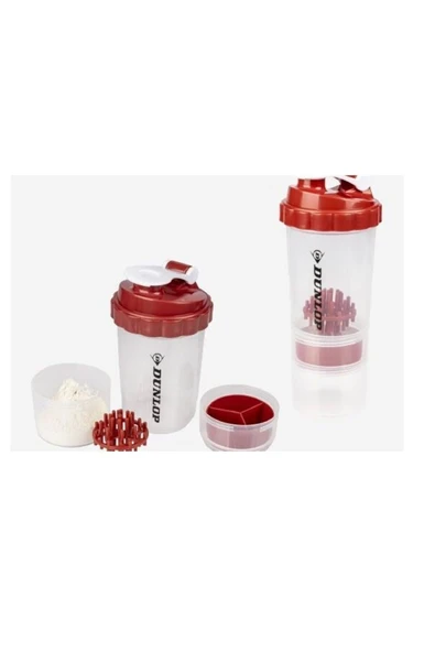 DUNLOP Fitness Shaker Şişesi Kırmızı - 4