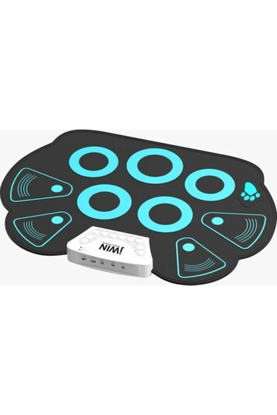 JWIN Jd-201 9 Pedli Dijital Davul Seti - Mavi - Resim 3