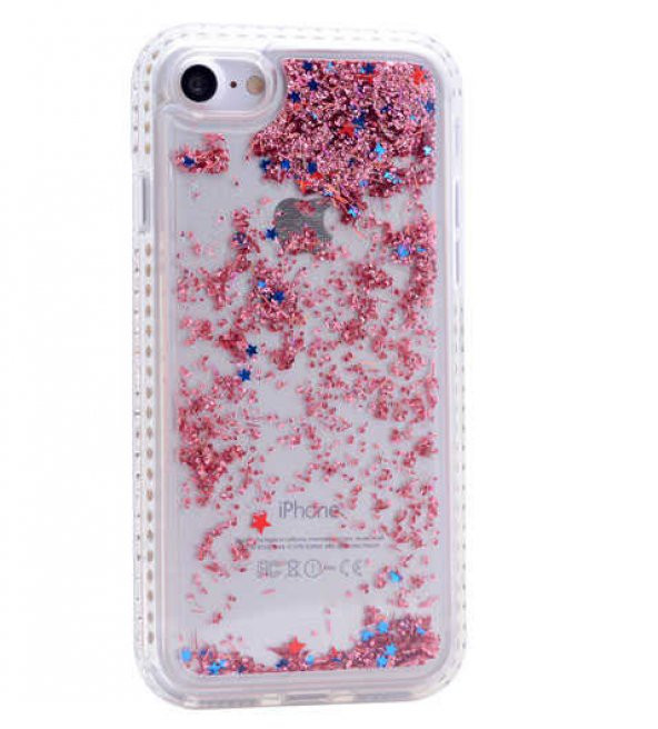 Apple iPhone 6 Plus Kılıf Zore Sıralı Taşlı Sıvılı Silikon - 8