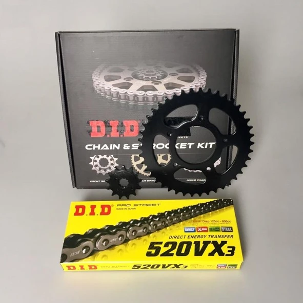 DID BAJAJ PULSAR NS 200 ZİNCİR DİŞLİ SETİ (2014-2023) X-RİNGLİ ZİNCİR (ÇELİK RENK) - Resim 3