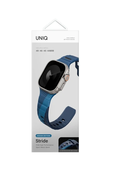 Apple Watch 49mm Ultra 2/1 Kordon Stride Serisi Sınırlı Sayıda Üretim Fluoroelastomer Kauçuk Malzeme  Lacivert-Mavi - 4
