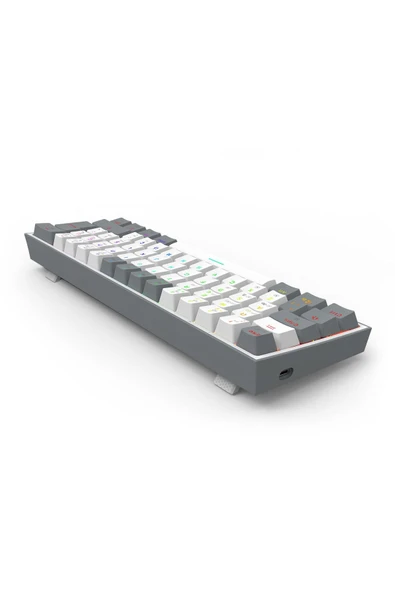 Redragon K616 Fizz PRO RGB Red Switch 2.4GHz Kablosuz Türkçe Mekanik Oyuncu Klavyesi Beyaz, Gri - 6