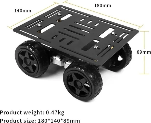 Lewansoul 4WD Robot Şasi Kiti Akıllı Şasi Arabası - 6