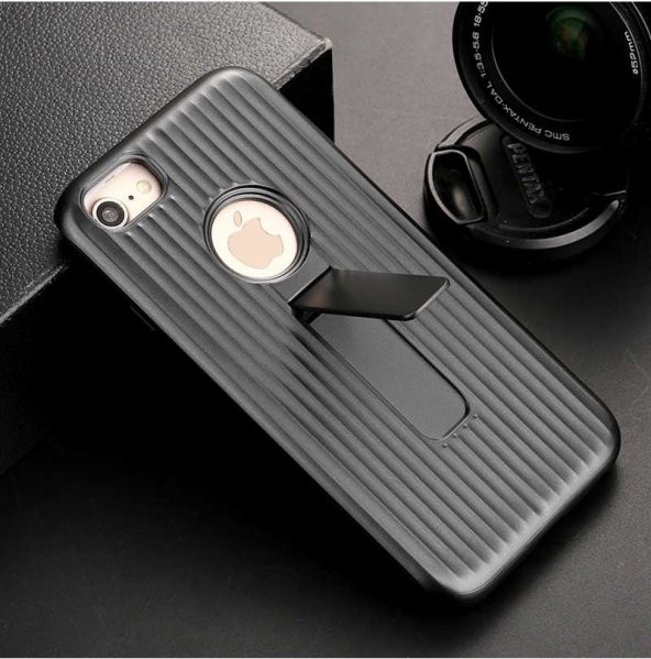 Apple iPhone 7 Plus Kılıf Zore Wave Standlı Mıknatıslı Kapak - 2