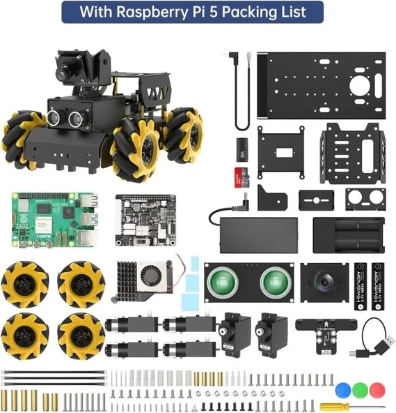 AI Vision Raspberry Pi Robot Araç Kiti - 8