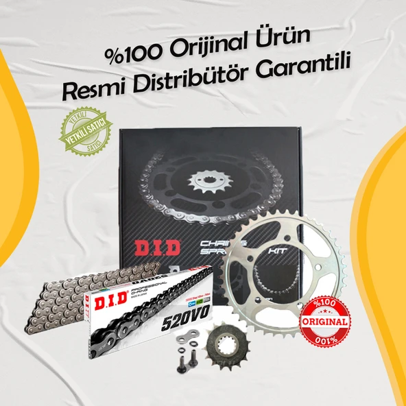 DID KTM 390 ADVENTURE ZİNCİR DİŞLİ SETİ (2020-2023) O-RİNGLİ ZİNCİR (ÇELİK RENK)