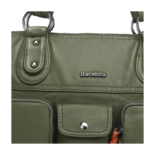 Yıkama Deri Omuz Askılı Kadın Çantası 21K Barcelona 1926 - 2