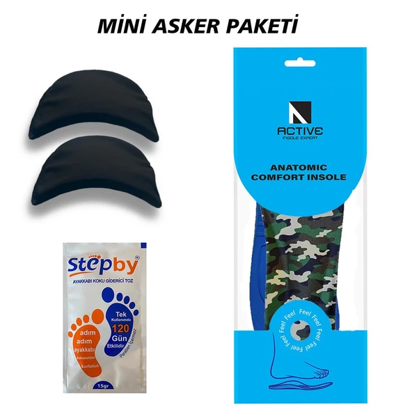 BG184.ML - TacticalStep | Memory Foam Asker Botları için İç Tabanlık, 2x Vatka ve Koku Önleyici Toz