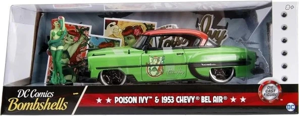 JADA Toys DC Comics Poison Ivy ve 1953 Chevy Bel Air Pres Döküm Araba - 6