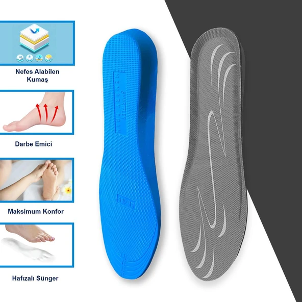 BG186 | Yumuşak Memory Foam, Hafızalı Darbe Emici, Ortopedik Konfor, Sneaker İçin İç Tabanlık - 2