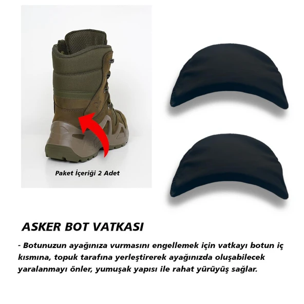BG184.ML - TacticalStep | Memory Foam Asker Botları için İç Tabanlık, 2x Vatka ve Koku Önleyici Toz - Resim 4