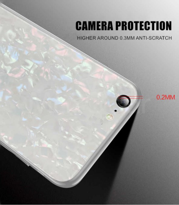 Apple iPhone 7 Kılıf Zore Marbel Cam Silikon - 8