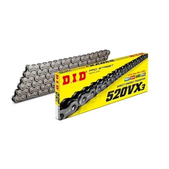 DID HUSQVARNA FE 250 (2014-2020) 520-118 X-RİNGLİ ZİNCİR (ÇELİK RENK) ürün görseli