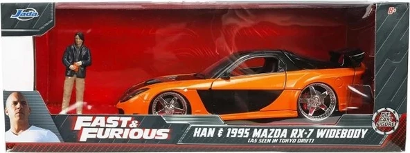 Jada Toys Hızlı ve Öfkeli 1:24 1995 Mazda RX-7 Geniş Gövdeli Döküm Araba - 9