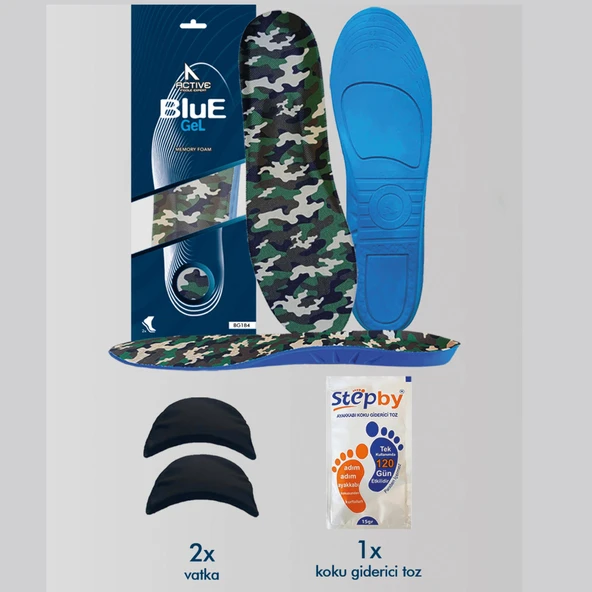 BG184.ML - TacticalStep | Memory Foam Asker Botları için İç Tabanlık, 2x Vatka ve Koku Önleyici Toz ürün görseli 1