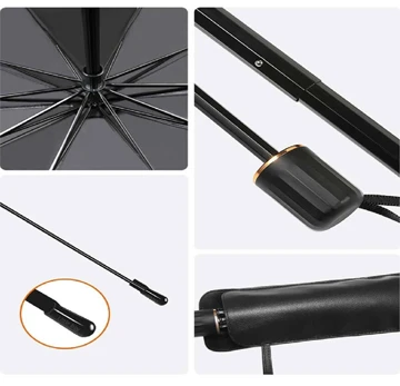 Oto Güneşlik ve Şemsiye Tutucu Seti – Katlanabilir Ön Cam Güneşliği 140x75 cm ve Araç İçi Organizer Askı - 6