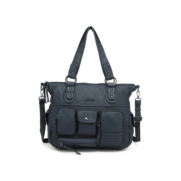 Yıkama Deri Omuz Askılı Kadın Çantası 21K Barcelona 1926 ürün görseli