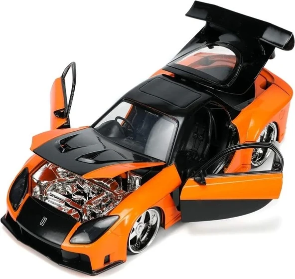 Jada Toys Hızlı ve Öfkeli 1:24 1995 Mazda RX-7 Geniş Gövdeli Döküm Araba - 2
