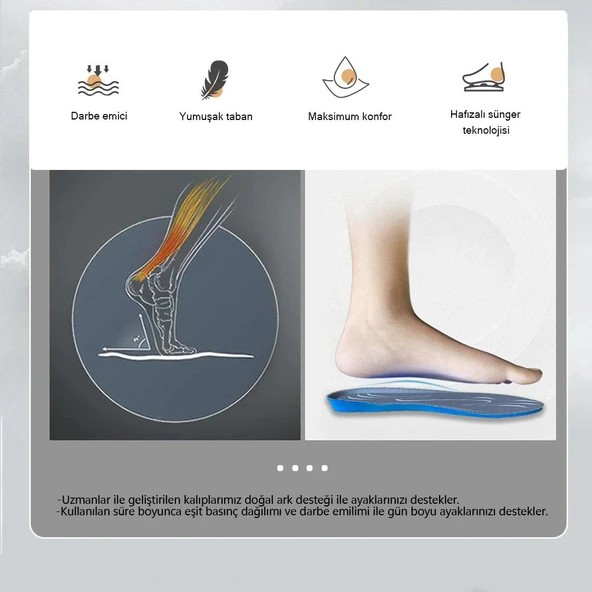 BG186 | Yumuşak Memory Foam, Hafızalı Darbe Emici, Ortopedik Konfor, Sneaker İçin İç Tabanlık - 3