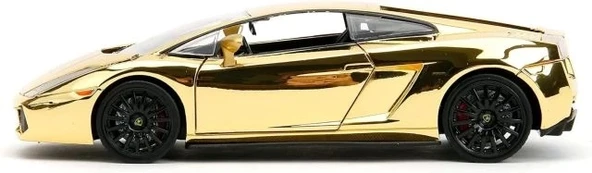 Jada Toys Hızlı ve Öfkeli 1:24 Lamborghini Gallardo Altın Krom Döküm Araba - 4