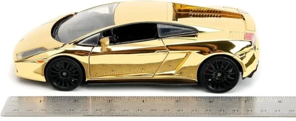 Jada Toys Hızlı ve Öfkeli 1:24 Lamborghini Gallardo Altın Krom Döküm Araba - 7