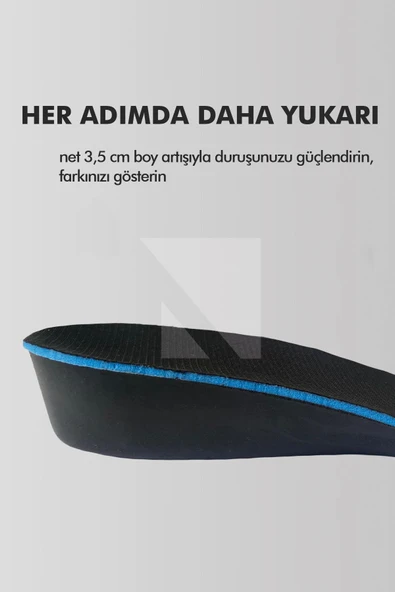 BU01 - 3.5 cm Boy Uzatıcı Tabanlık - Gizli Hava Yastıklı Topuk Yükseltici Ayakkabı Tabanlığı - 5
