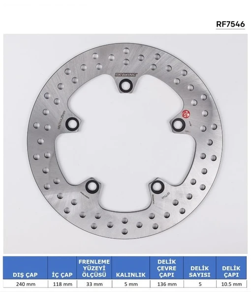 BRAKİNG HONDA NC700 İNTEGRA (2012-2013) ARKA FREN DİSKİ - Resim 3