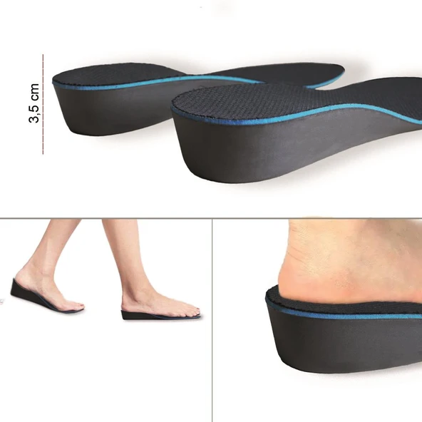 BU01 - 3.5 cm Boy Uzatıcı Tabanlık - Gizli Hava Yastıklı Topuk Yükseltici Ayakkabı Tabanlığı - 4