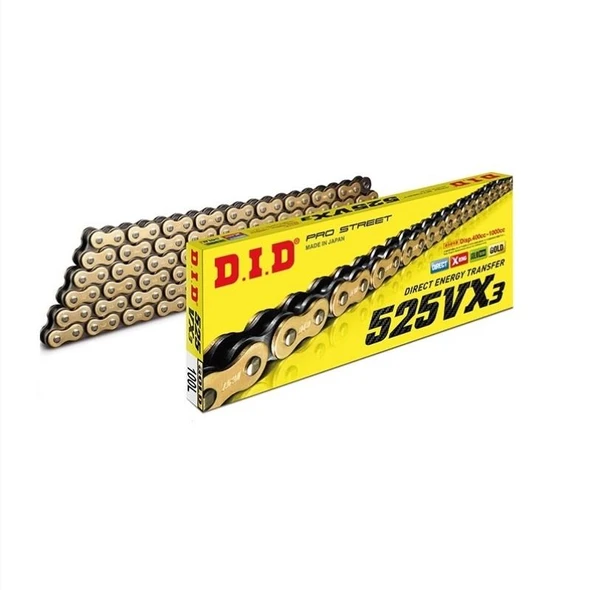 DID KAWASAKİ H2 SX (2018-2020) 525-120 X-RİNGLİ ZİNCİR (GOLD RENK) ürün görseli