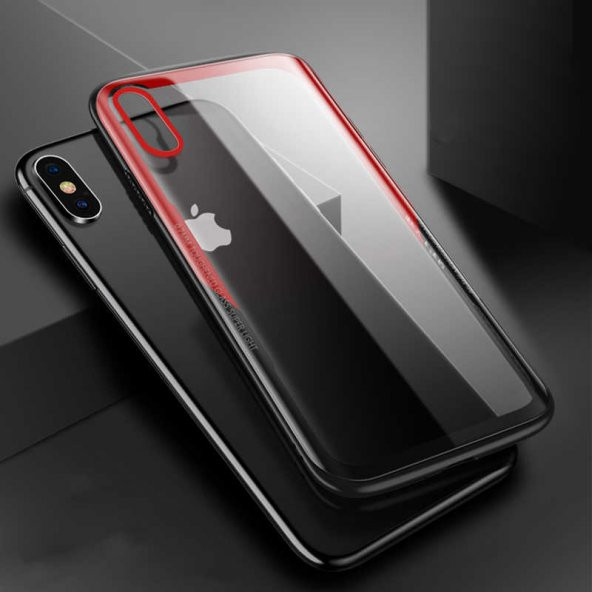 Apple iPhone X Kılıf Zore Eğimli Craft Cam Kapak - 1