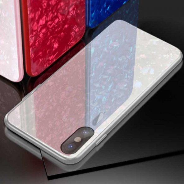 Apple iPhone XS 5.8 Kılıf Zore Marbel Cam Silikon - 3
