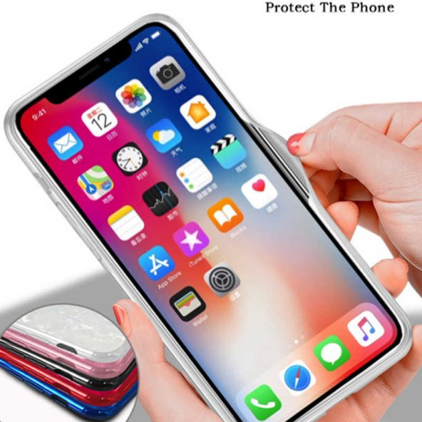 Apple iPhone XS 5.8 Kılıf Zore Marbel Cam Silikon - 5