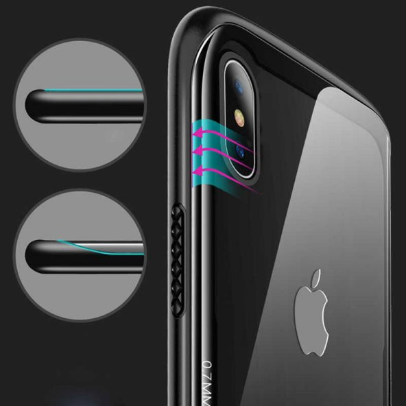 Apple iPhone X Kılıf Zore Eğimli Craft Cam Kapak - 6
