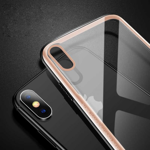 Apple iPhone X Kılıf Zore Eğimli Craft Cam Kapak - 11