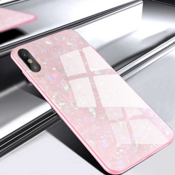 Apple iPhone XS 5.8 Kılıf Zore Marbel Cam Silikon - 11