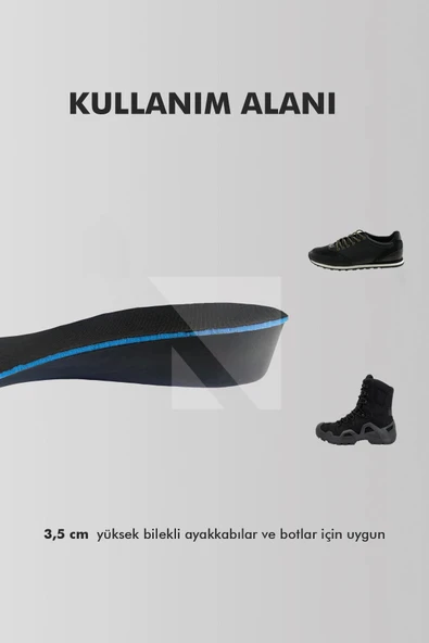 BU01 - 3.5 cm Boy Uzatıcı Tabanlık - Gizli Hava Yastıklı Topuk Yükseltici Ayakkabı Tabanlığı - 6