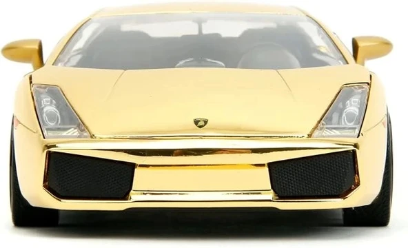 Jada Toys Hızlı ve Öfkeli 1:24 Lamborghini Gallardo Altın Krom Döküm Araba - 3
