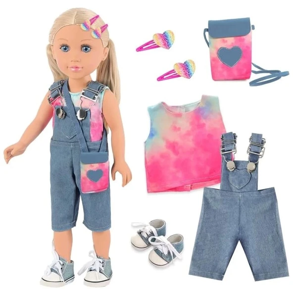 Ecore Fun Kız Bebek, Giysileri ve Aksesuarlarıyla 8 Adet Oyun Seti