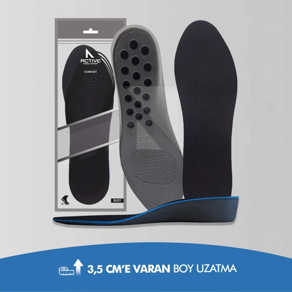 BU01 - 3.5 cm Boy Uzatıcı Tabanlık - Gizli Hava Yastıklı Topuk Yükseltici Ayakkabı Tabanlığı
