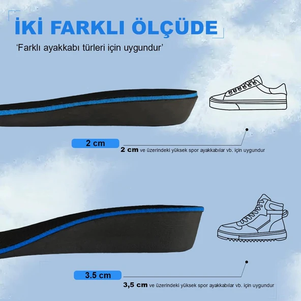 BU01 - 3.5 cm Boy Uzatıcı Tabanlık - Gizli Hava Yastıklı Topuk Yükseltici Ayakkabı Tabanlığı - 5
